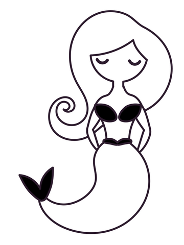 Mermaid coloring page cartoon