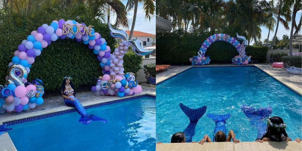 Mermaid party balloon arch