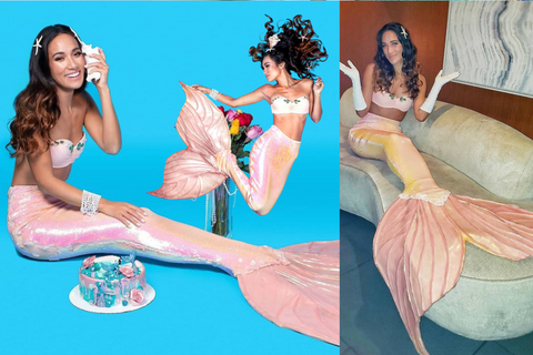 Mermaid performer hire pink tail fancy 