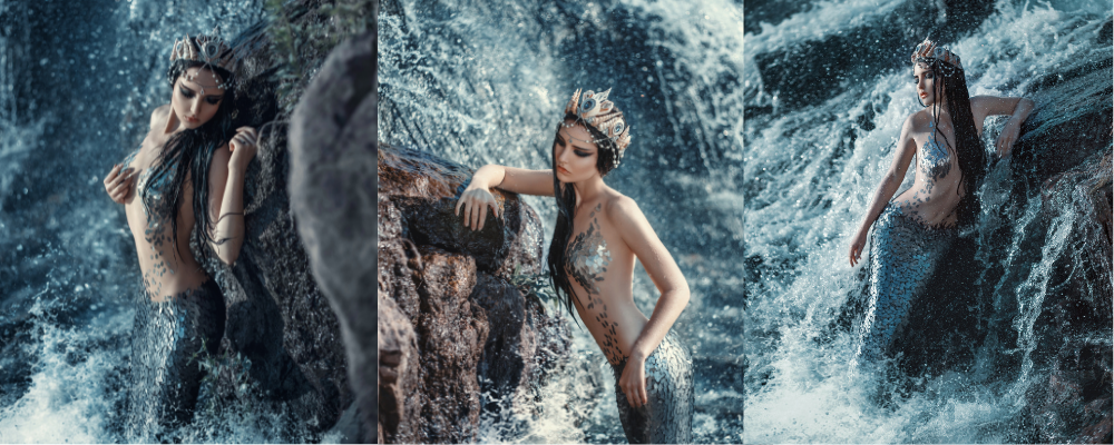 Mermaid shape shifting waterfall