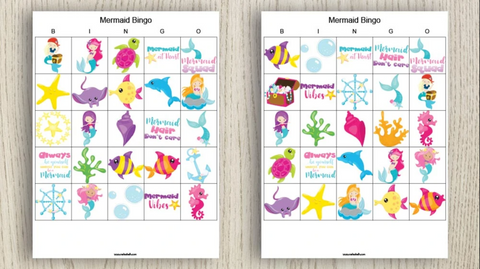 Mermaid bingo card free download