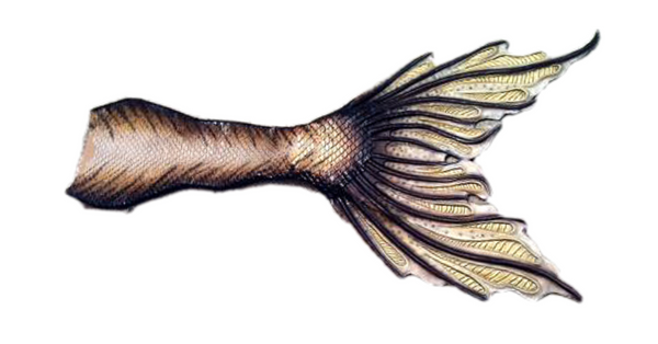 tan and brown merbella silicone mermaid tail