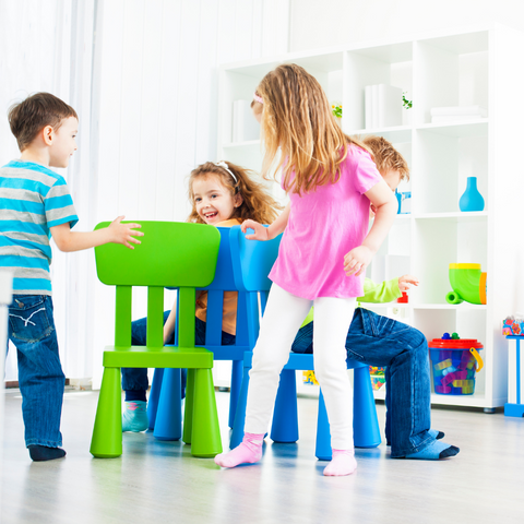 Kids playing musical chairs