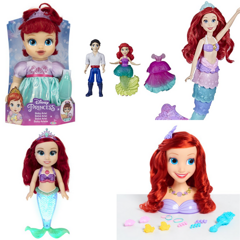 Collage of Ariel toys for kids 