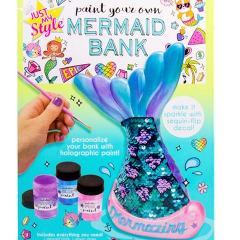 Paint your own mermaid bank