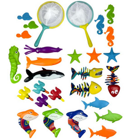 Sea creature dive toys set