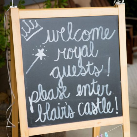 Princess party welcome sign