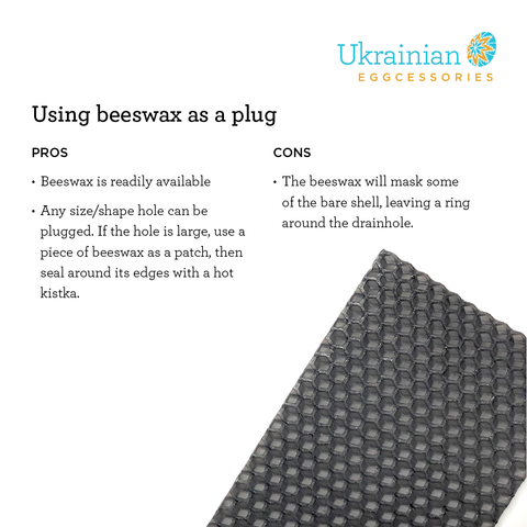 Using beeswax as a plug for your eggshell