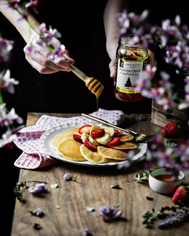 Banana Honey Strawberry Pancakes by Simply the great food Pakistan