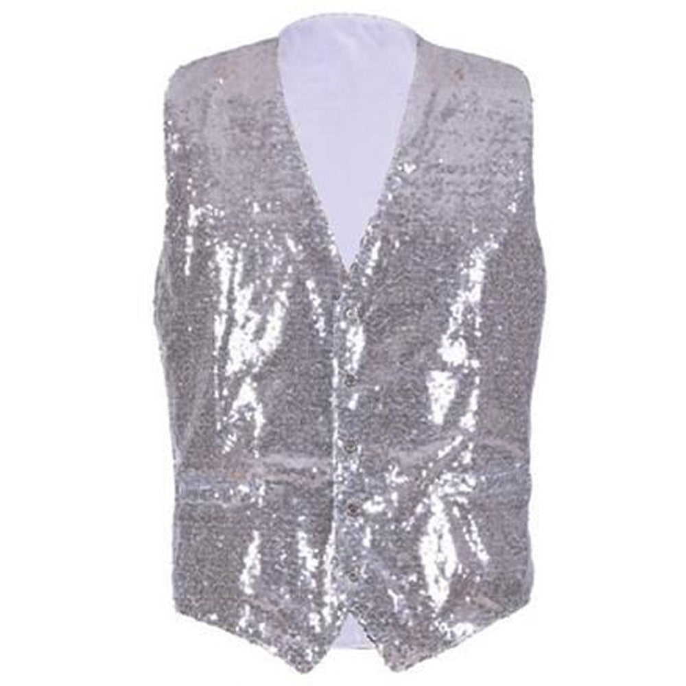 Sequin Waistcoat Silver – Applejack Edinburgh