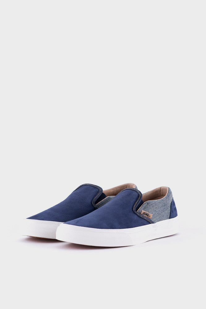 vans slip on blue suede