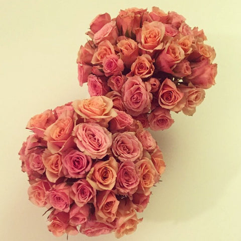 A make it yourself centerpiece of peach roses from itsbyu