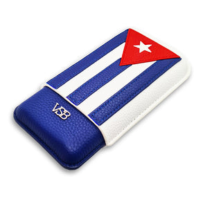 Cuban Flag Leather Cigar Pouch