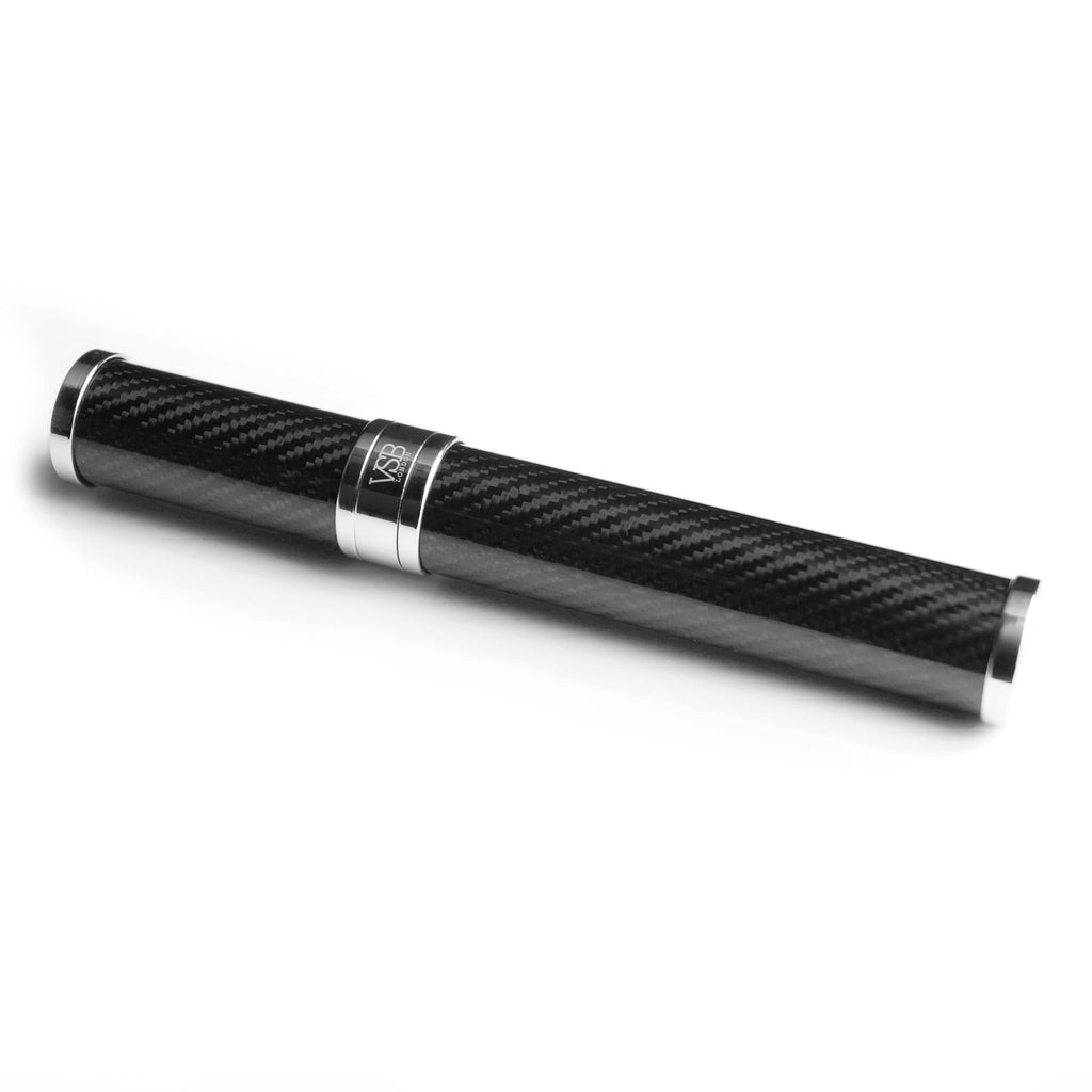 Matt Carbon Fibre & Dark Chrome Cigar Tube -VSB London™