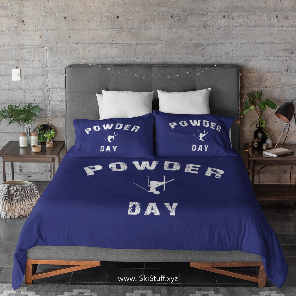 Download Powder Day Blue Duvet Cover Ski Stuff Home Decor