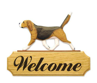 Beagle Dog in Gait Yard Welcome Sign Tri color
