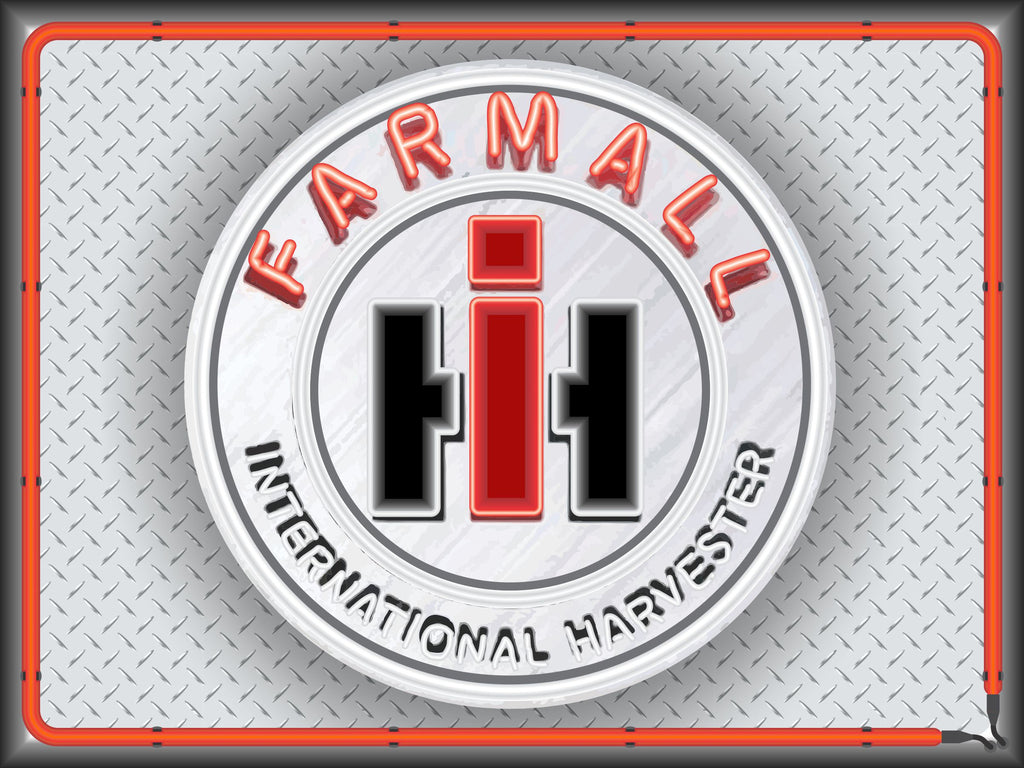 FARMALL INTERNATIONAL HARVESTER Neon Effect Sign Printed Banner 4' x 3 ...