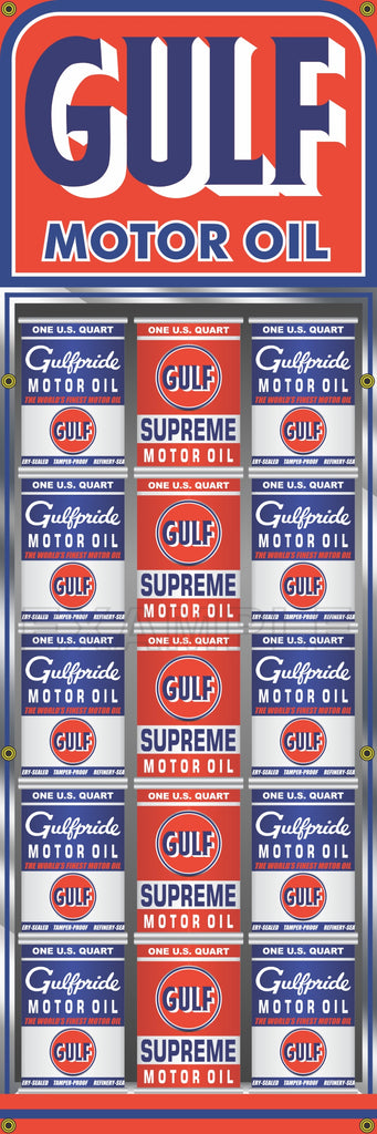 gulf oil can rack display gas station printed banner sign mural art 20 revved up banners