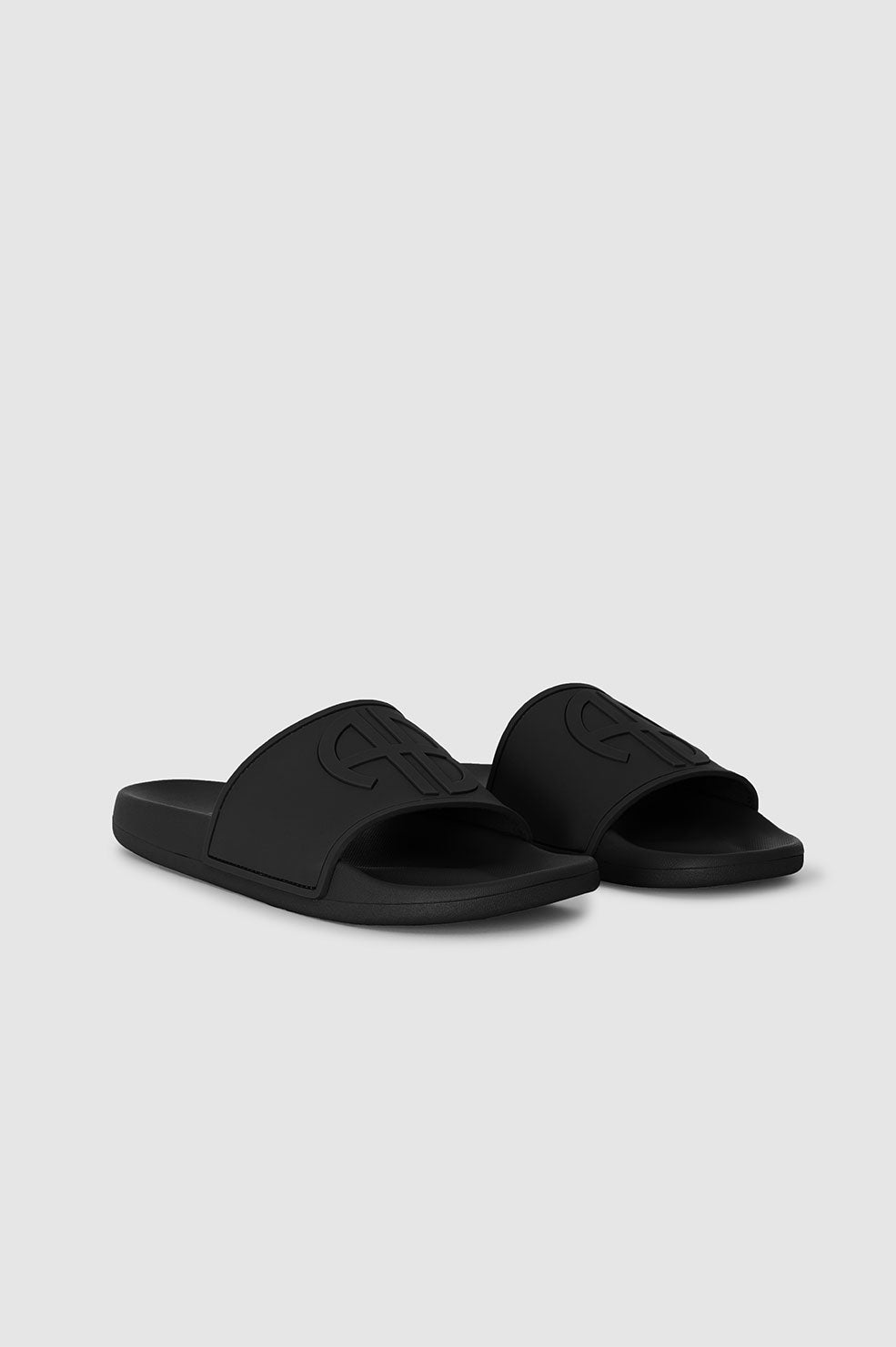 Anine Bing - Isla Slides in Black Monogram