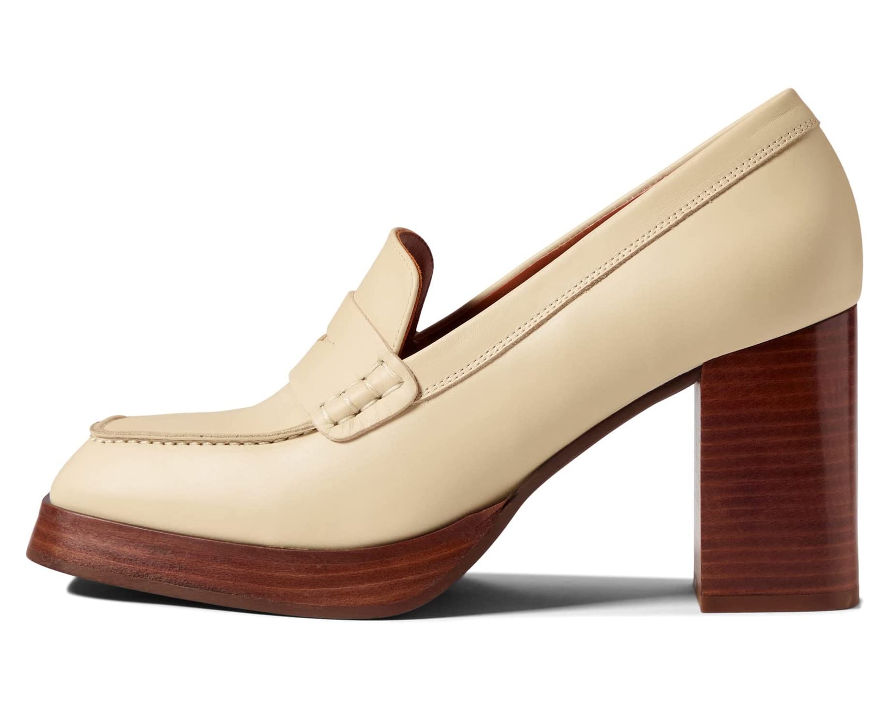 tandpine Gentleman Umeki Alohas - Busy High Heel Loafers in Ivory | Blond Genius