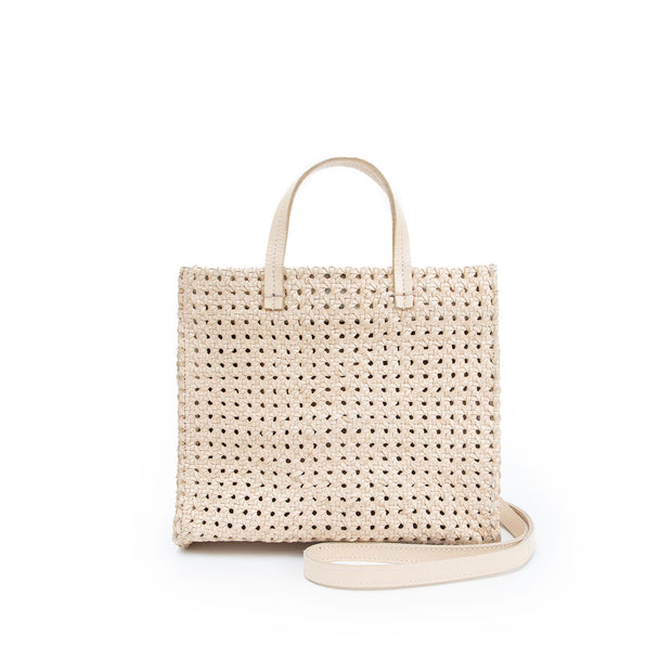 Clare V. - Petit Simple Tote in Cream Rattan | Blond Genius