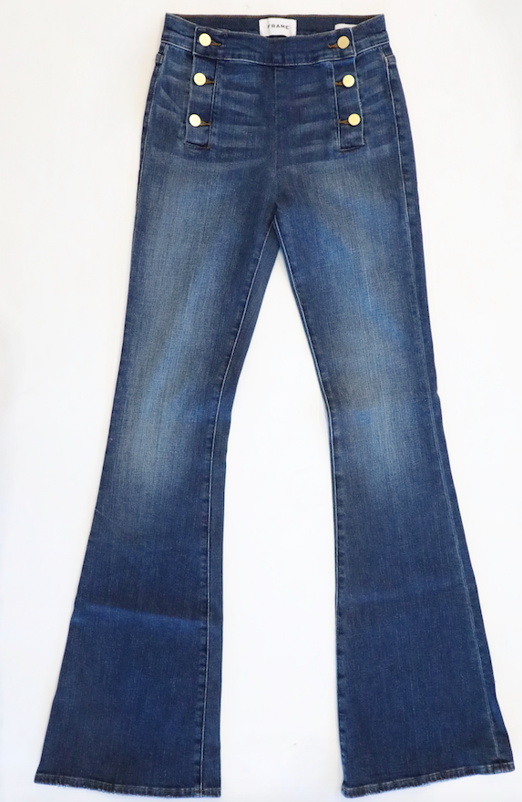 Frame Denim - Le High Flare Jeans with Side Button in Lupin | Blond Genius