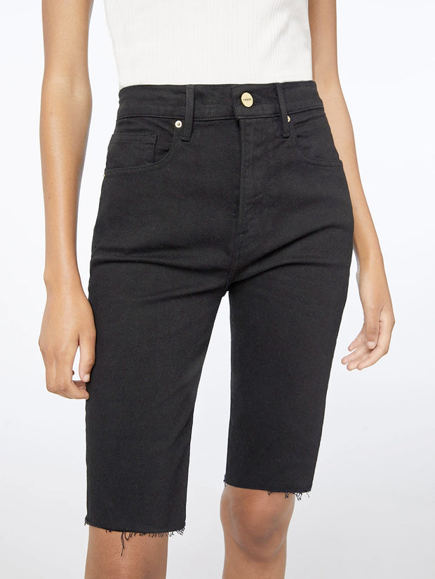 Frame Denim - Le Vintage Bermuda Raw Edge Shorts in Film Noir | Blond ...