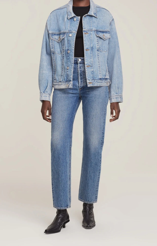 AGoldE - Charlie Oversized Denim Jacket in Billboard | Blond Genius