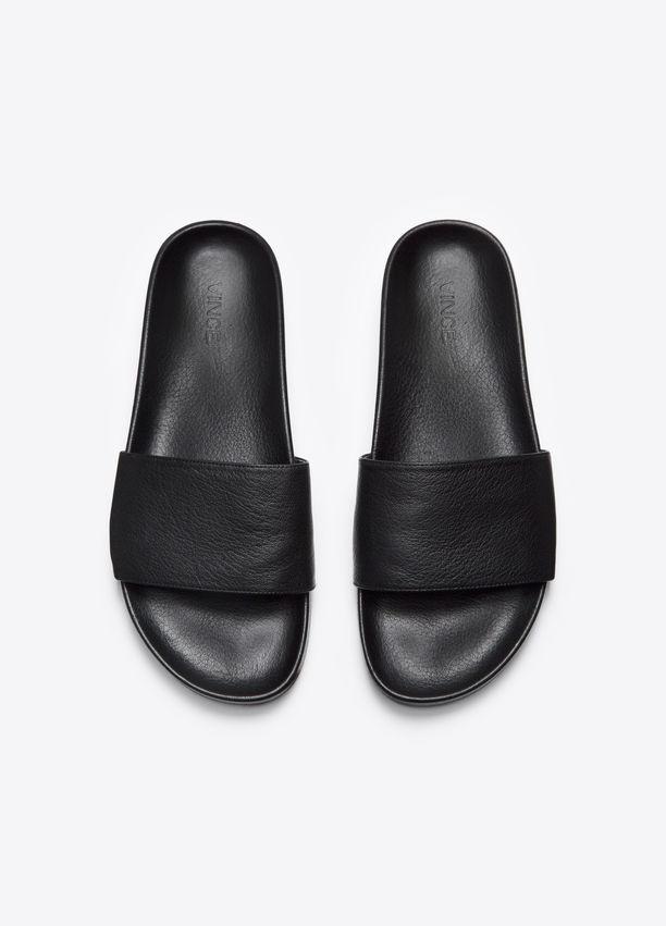 Vince - Gavin Leather Slide Sandal 