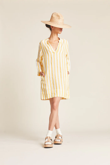 Trovata Birds of Paradis Helena Shirt in Mariners Stripe - Bliss