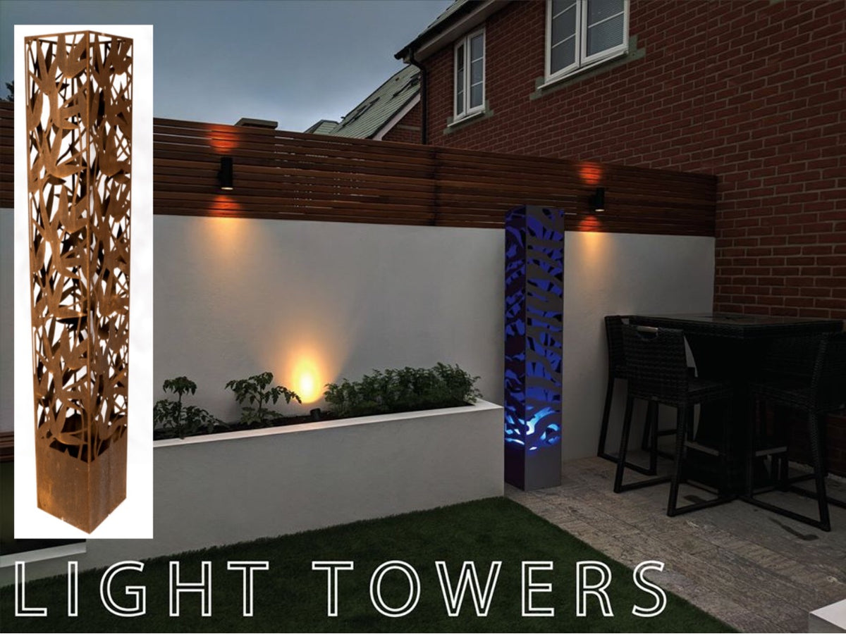 LED CorTen Light Towers for Indoor or Outdoor- Henderson Garden Supply