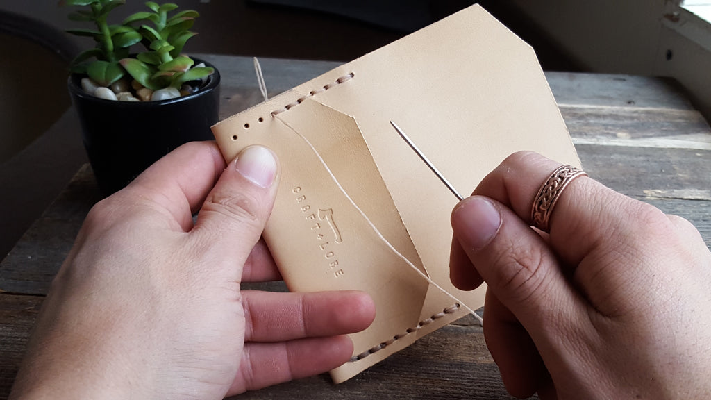 Craft and Lore hand stitch veg tan leather wallet