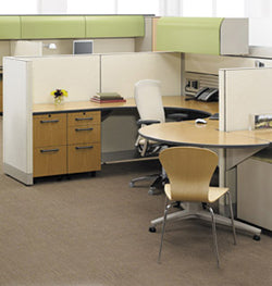 An office area with lateral file cabinets