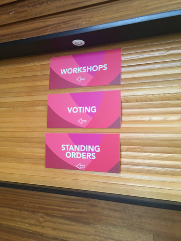 Internal signage at the Labour Party Conference made by Barrow Signs