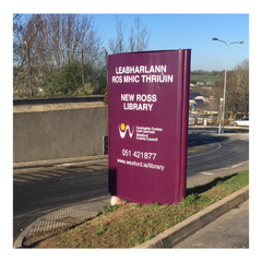 New Ross Library Sign Refurbished by Barrow Signs December 2016