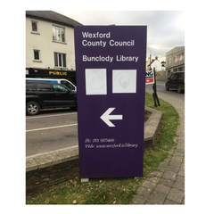 Bunclody Library sign November 2016 - pre refurbishment by Barrow Signs