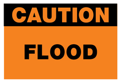 Caution Flood sign on Corriboard made by Barrow Signs