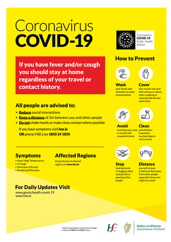 Covid-19 Prevention Guidelines for sale from www.signsonline.ie
