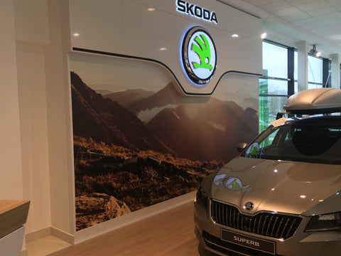 New graphic installed on Skoda Communication Wall by Barrow Signs