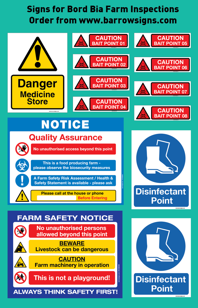13 signs for €80 to help farmers with Bord Bia Farm Inspections