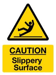 Caution Slippery Surface Sign from Barrow Signs