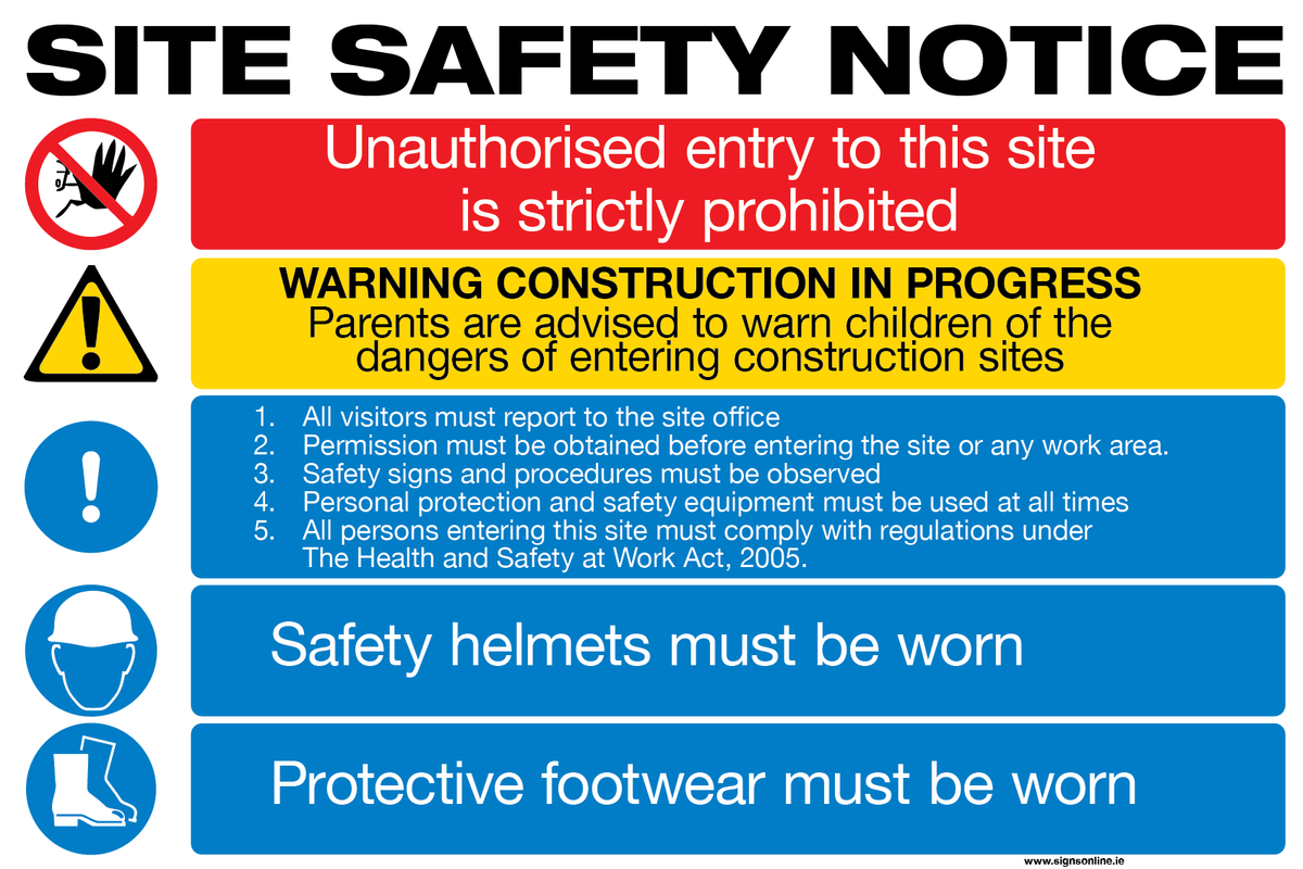 Site Safety Signs (Ver 2) – www.signsonline.ie