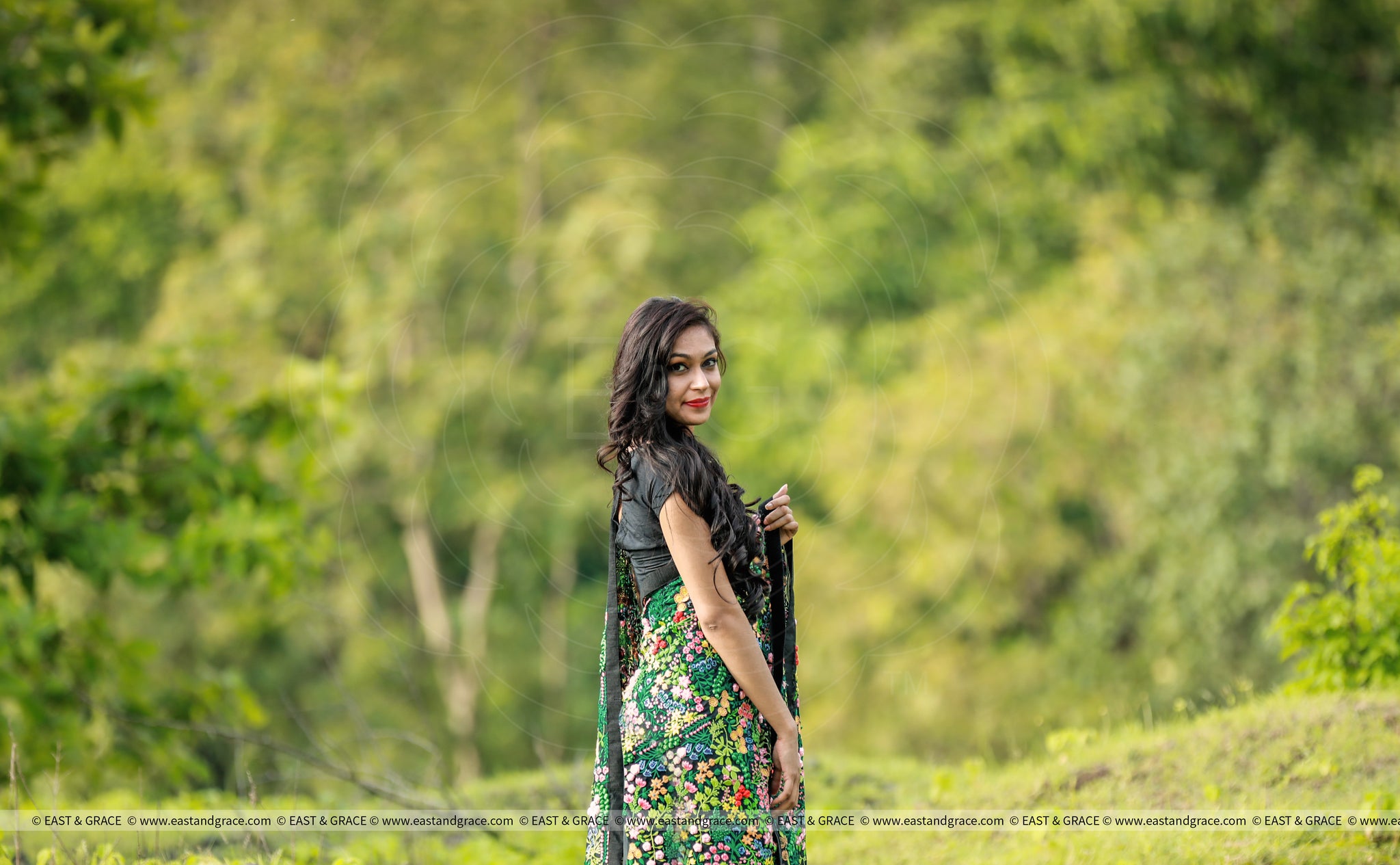 Mille Fleurs/A Thousand Flowers Pure Silk Chiffon Saree