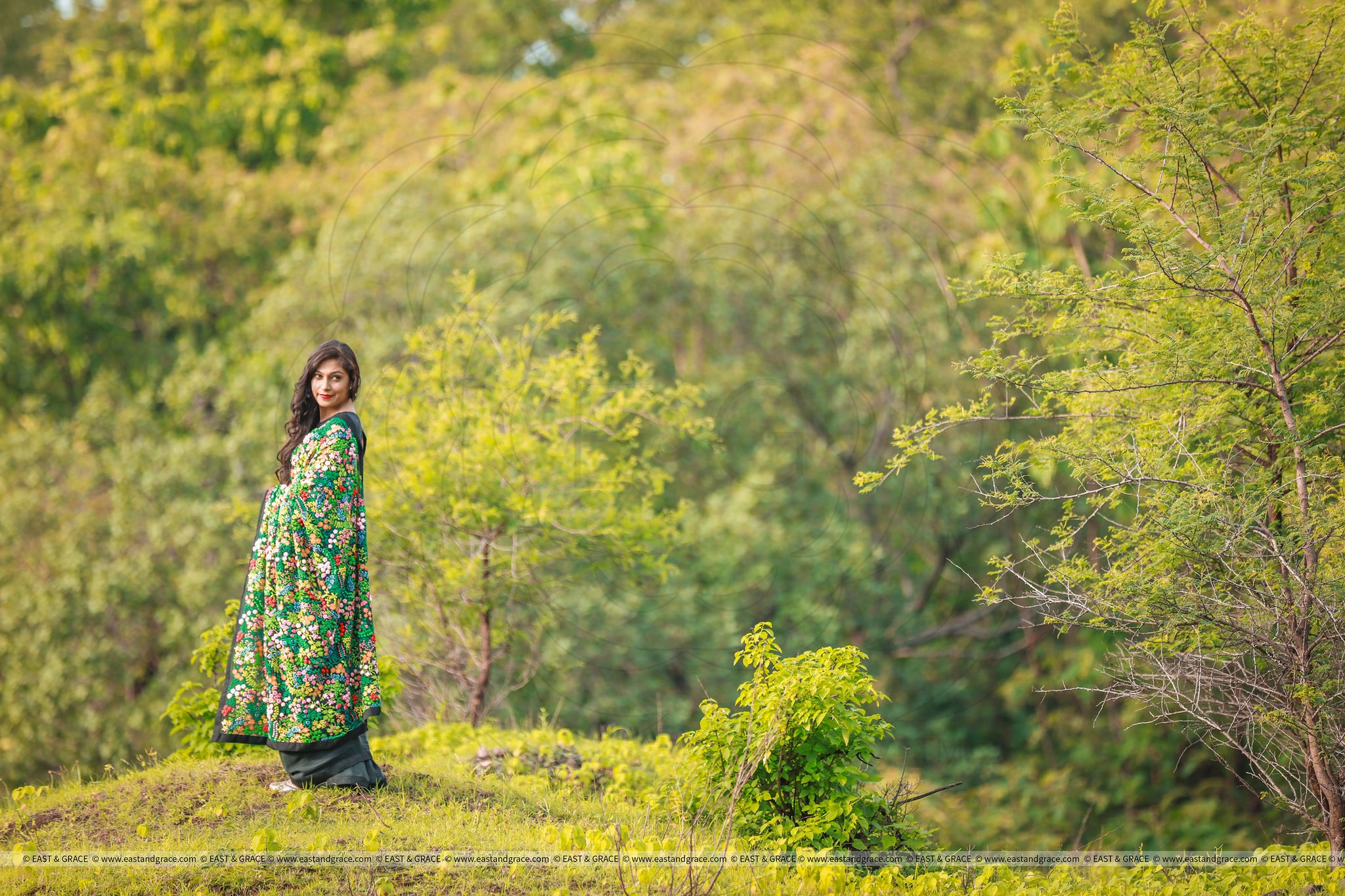 Mille Fleurs/A Thousand Flowers Pure Silk Chiffon Saree