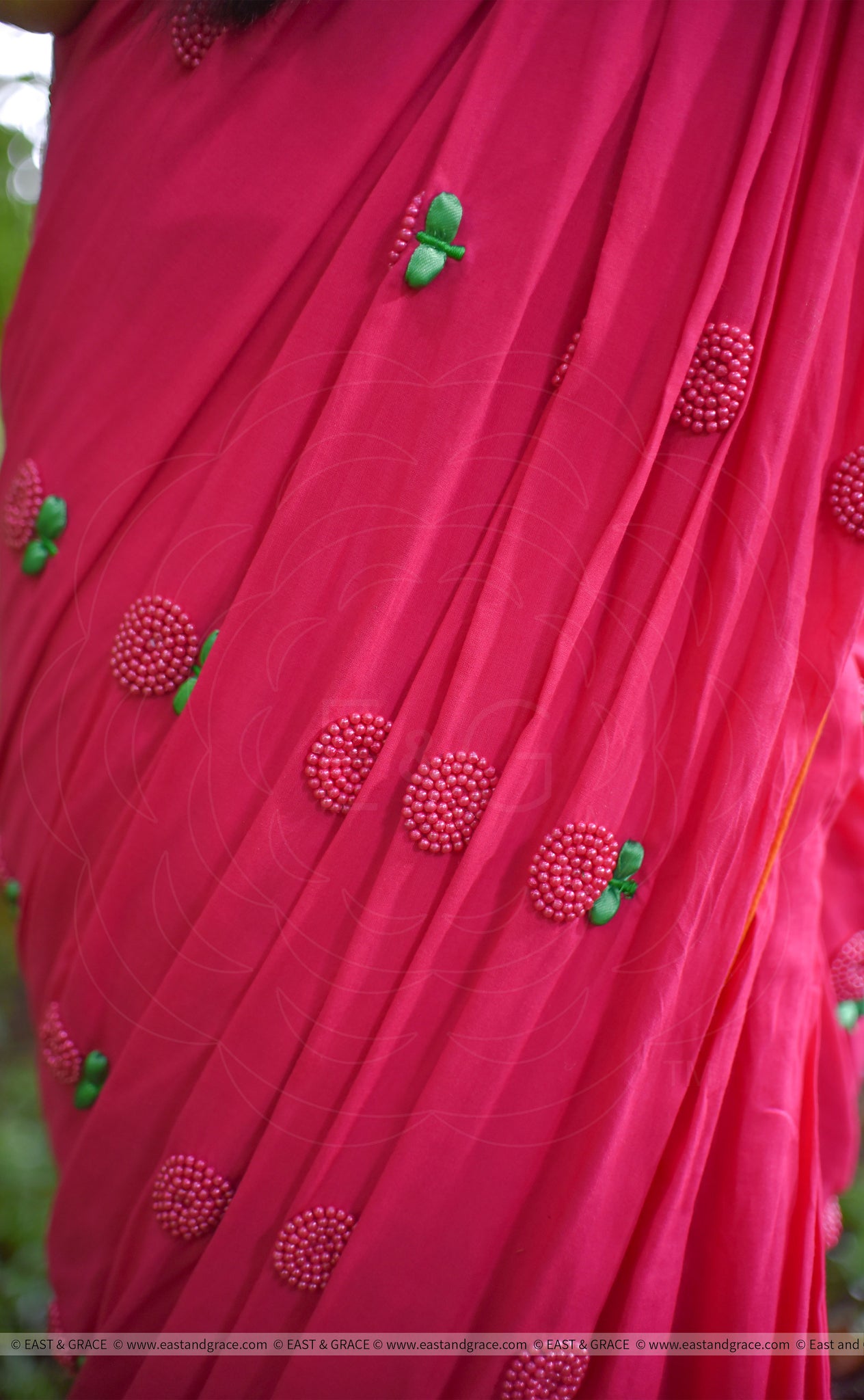 Pinkberry Modal Cotton Hand Embroidered Saree