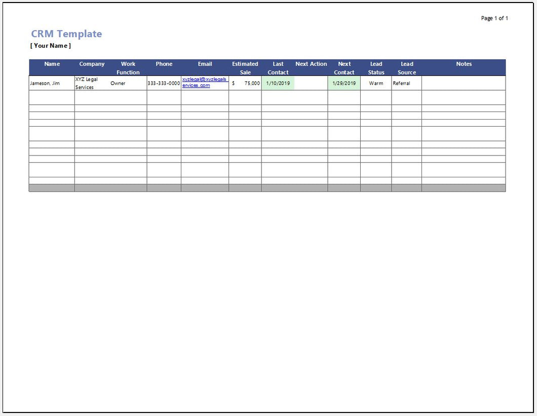 Sales Pipeline Tracking Template Crm In Excel