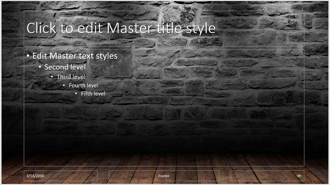Old Stone Wall With Wood Floor Background Powerpoint Template