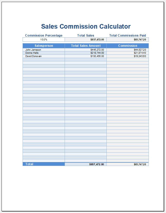 Free Commission Tracker Excel Templates