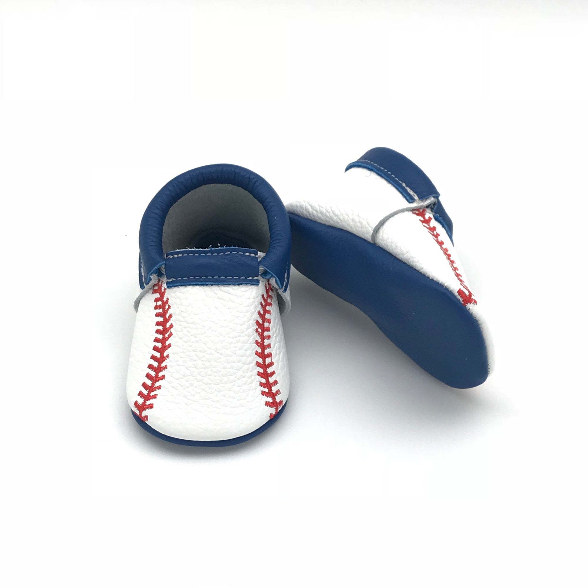 baseball baby moccasins