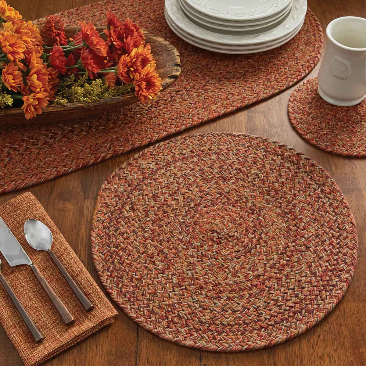 Allspice Braided Round Placemat Set of 6